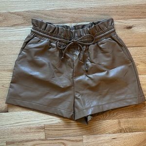 NWT Faux Leather Paper Bag Shorts